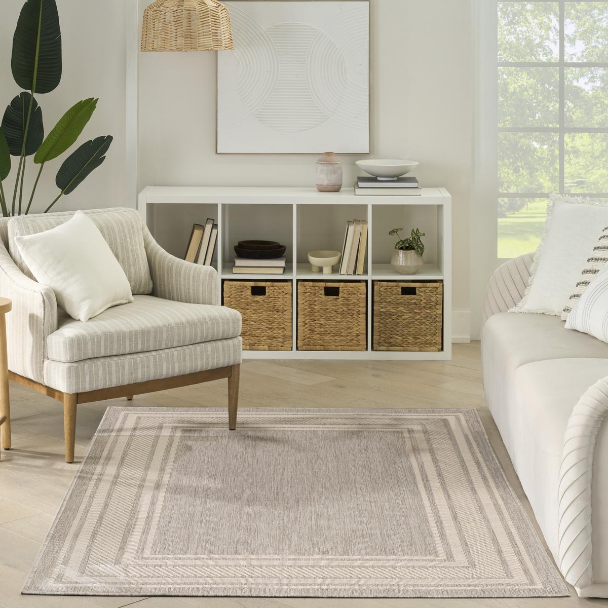 Horizon Border Grey Rug