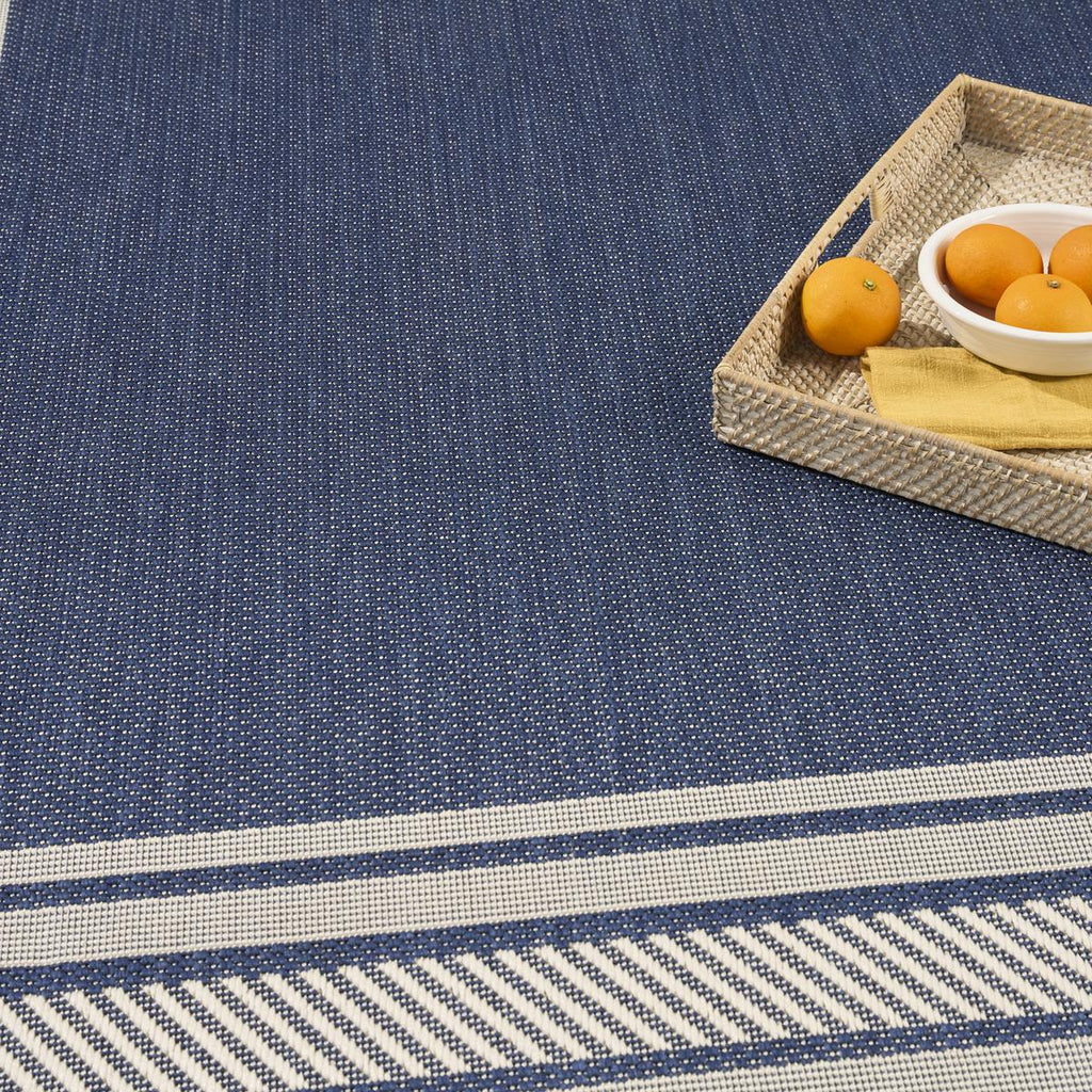 Horizon Border Navy Rug