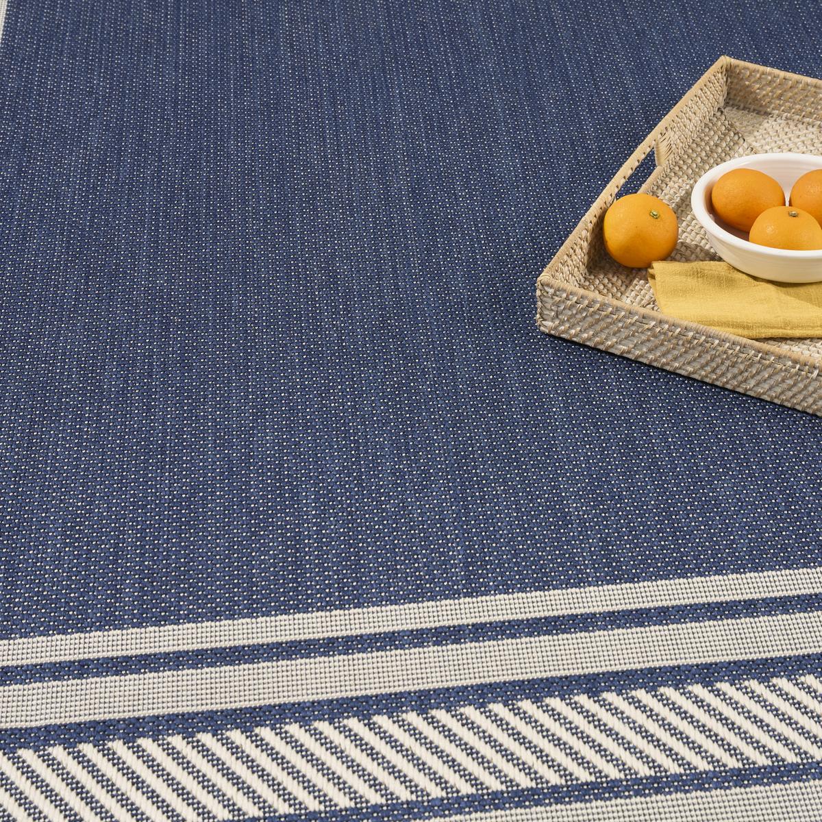 Horizon Border Navy Rug