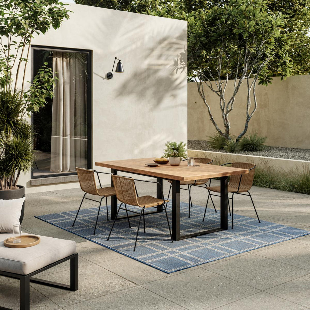 Horizon Check Navy Rug