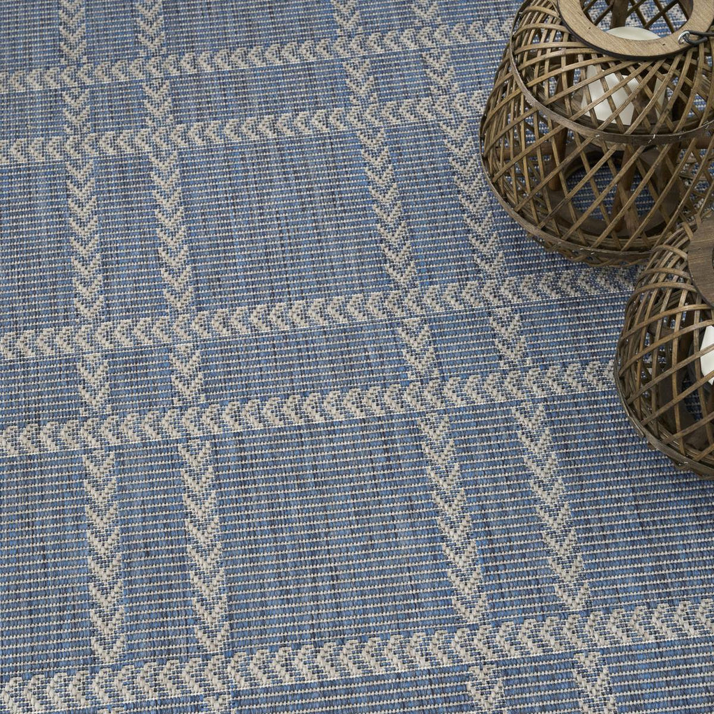 Horizon Check Navy Rug