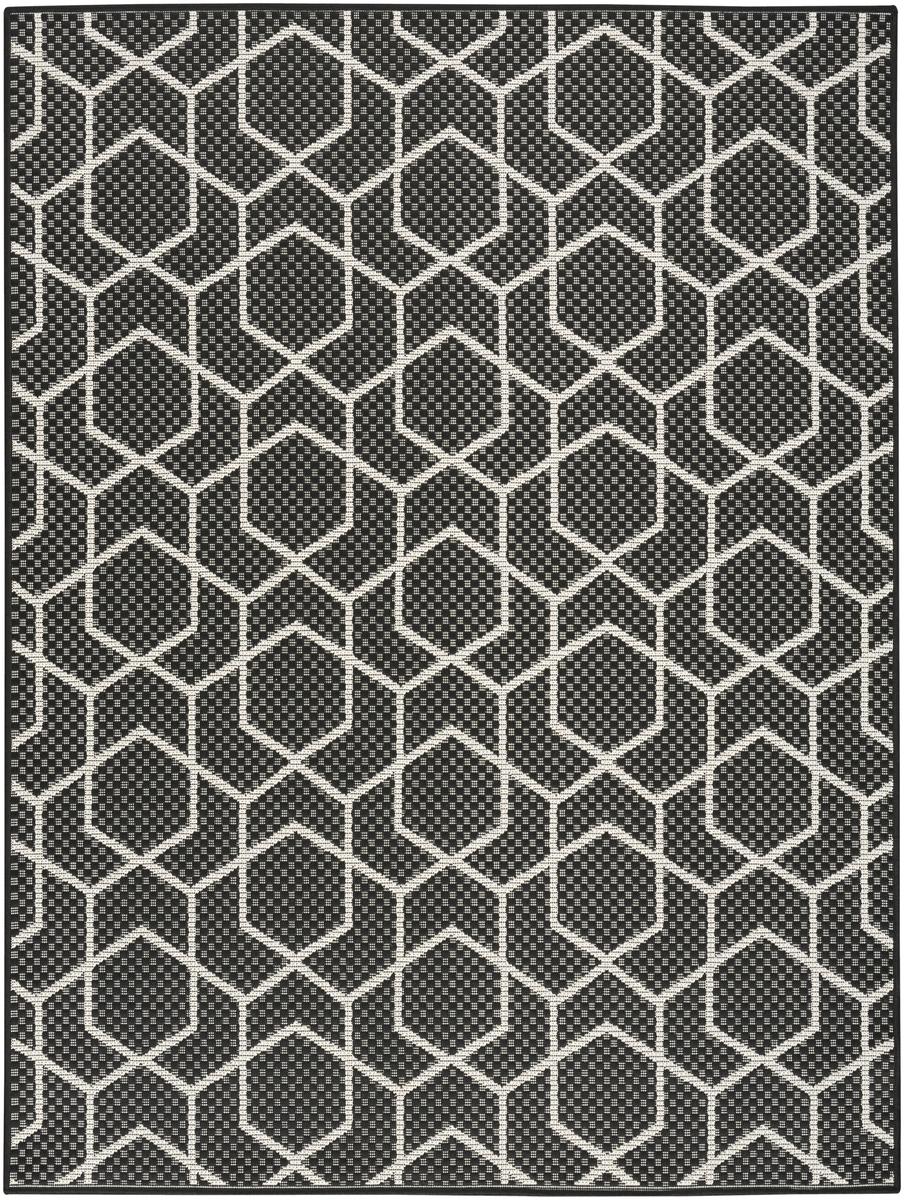 Horizon Hexagon Black Rug