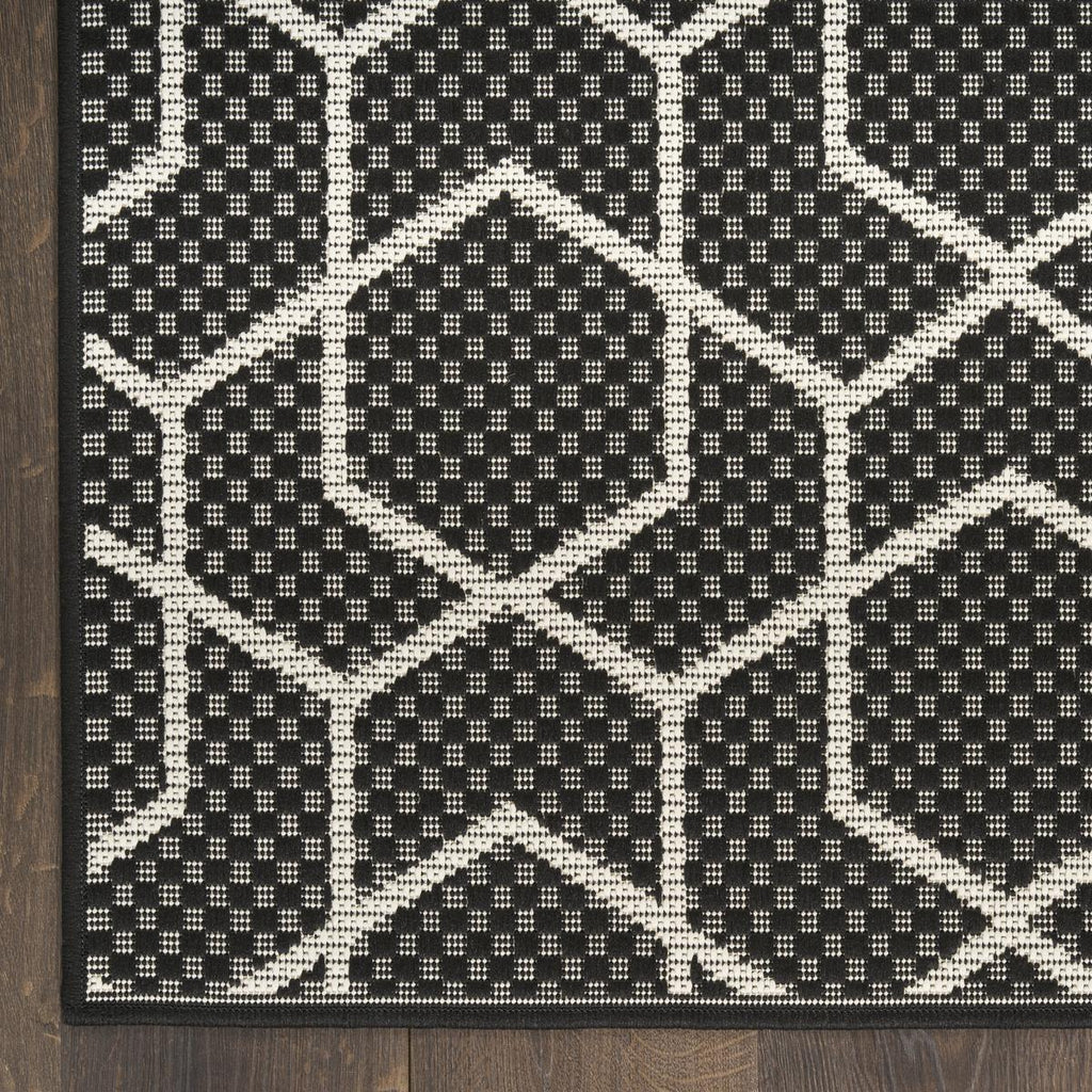 Horizon Hexagon Black Rug