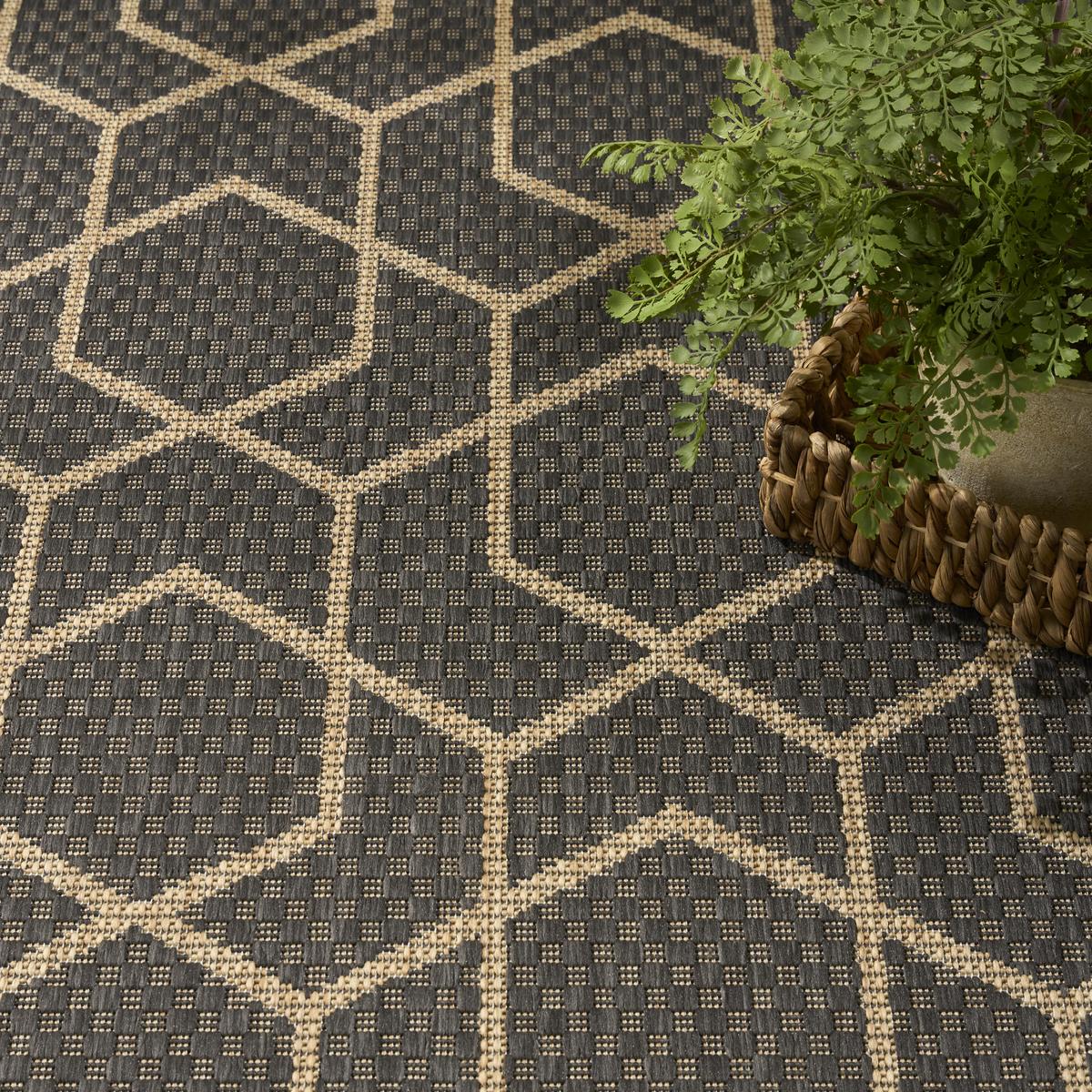 Horizon Hexagon Charcoal Rug