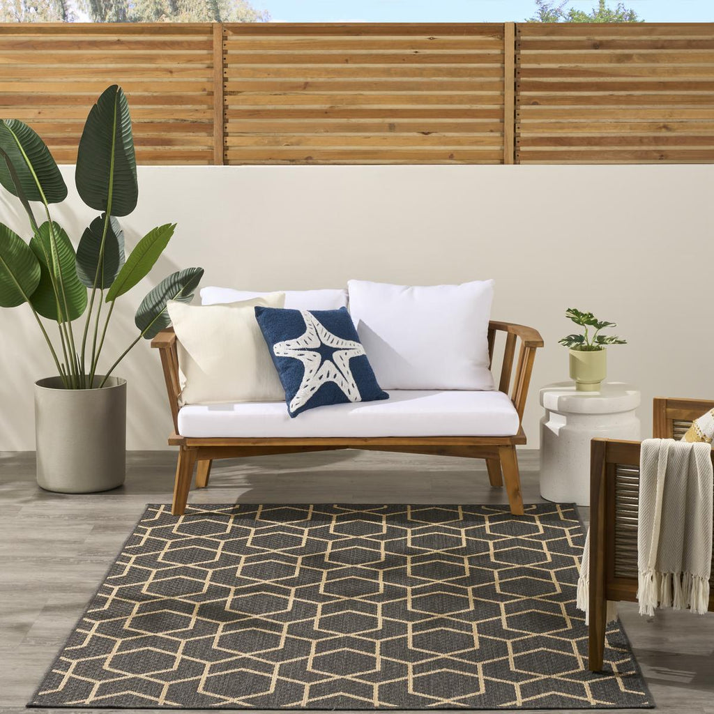 Horizon Hexagon Charcoal Rug