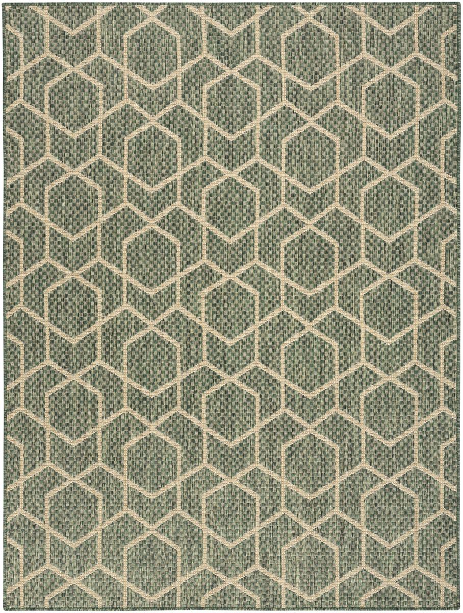 Horizon Hexagon Green Rug