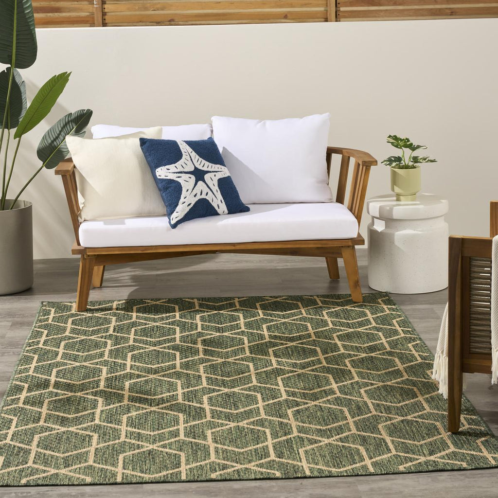 Horizon Hexagon Green Rug