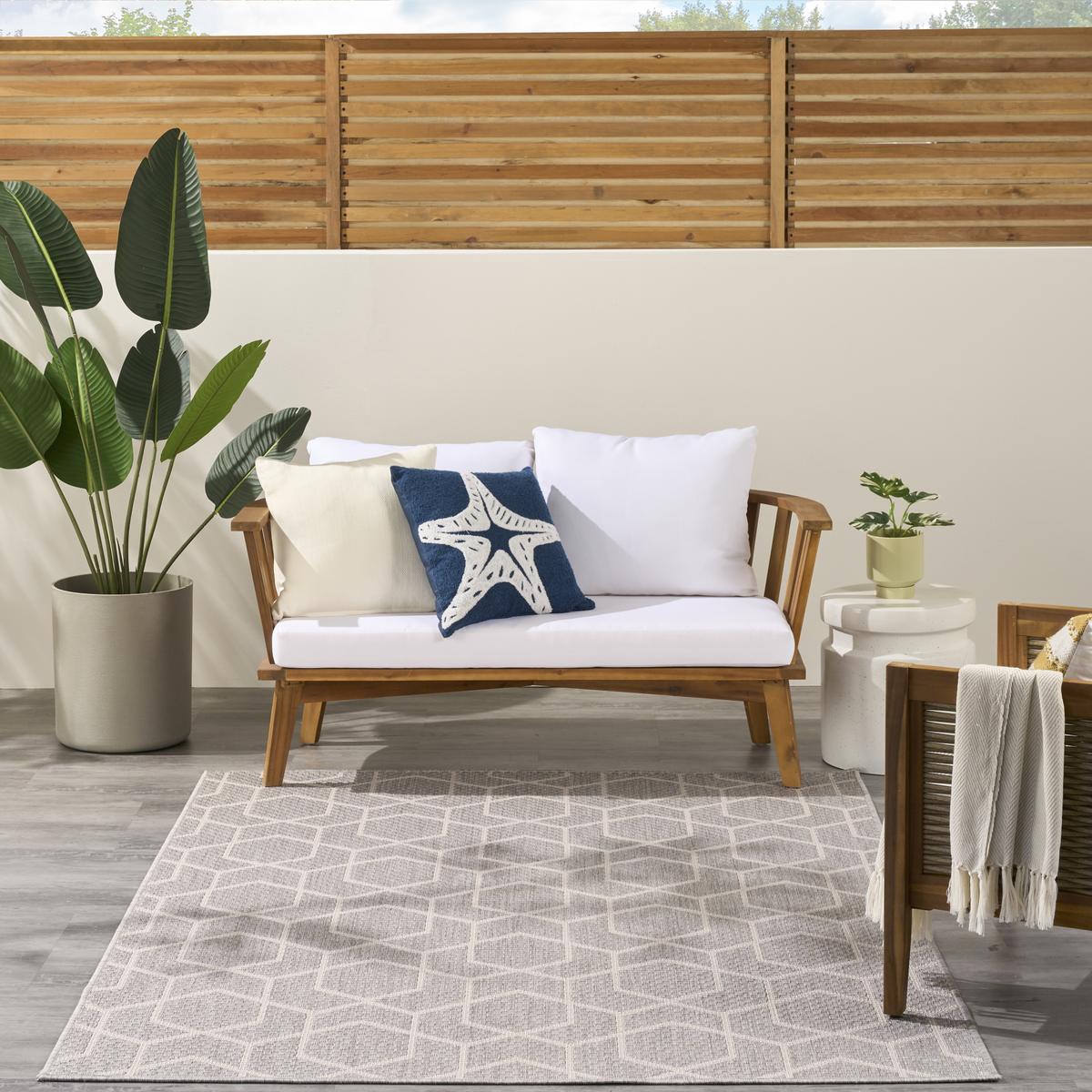 Horizon Hexagon Grey Rug