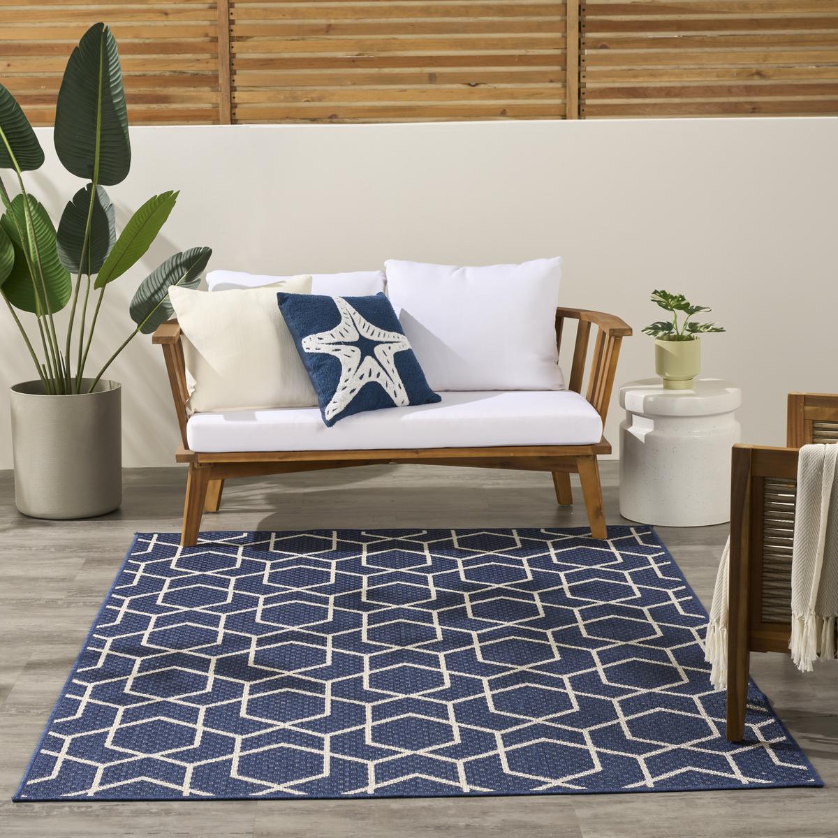 Horizon Hexagon Navy Rug