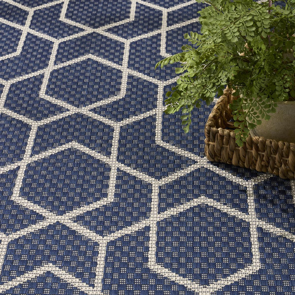 Horizon Hexagon Navy Rug