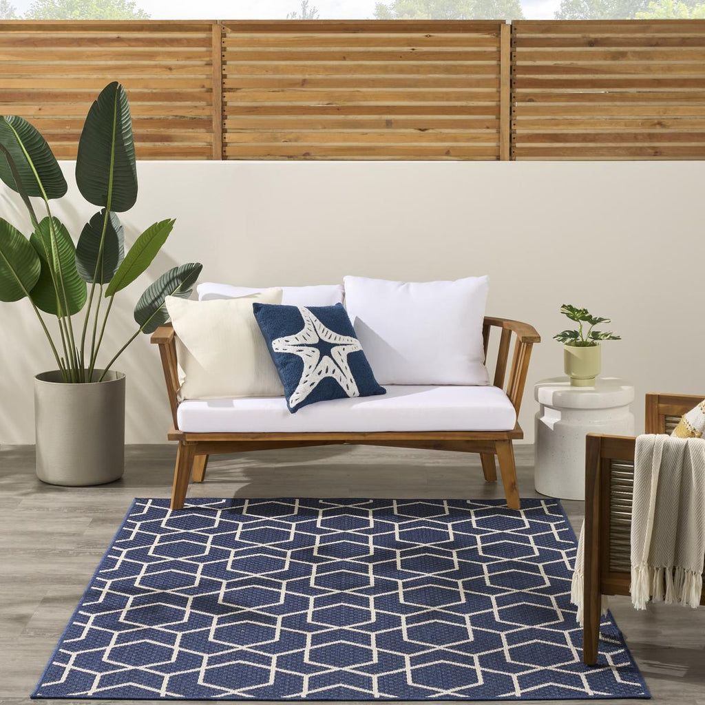 Horizon Hexagon Navy Rug