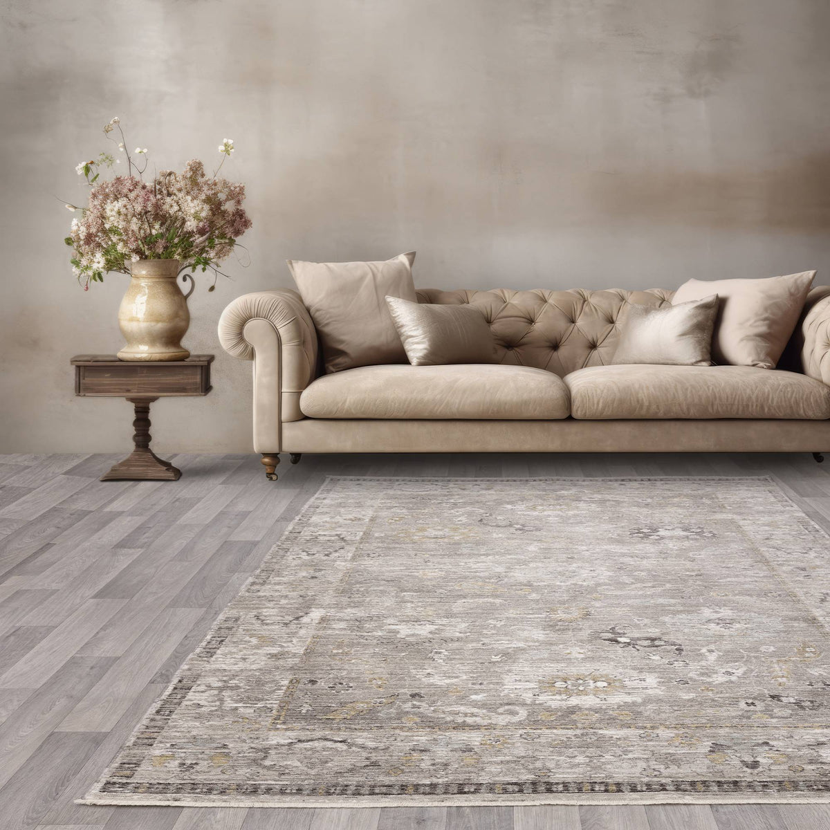Jasper Bordered Natural Rug