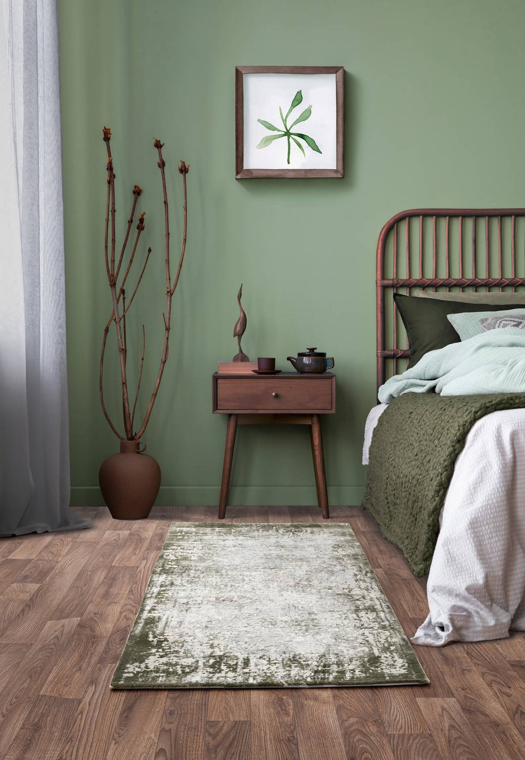 Kuza Border Green Rug