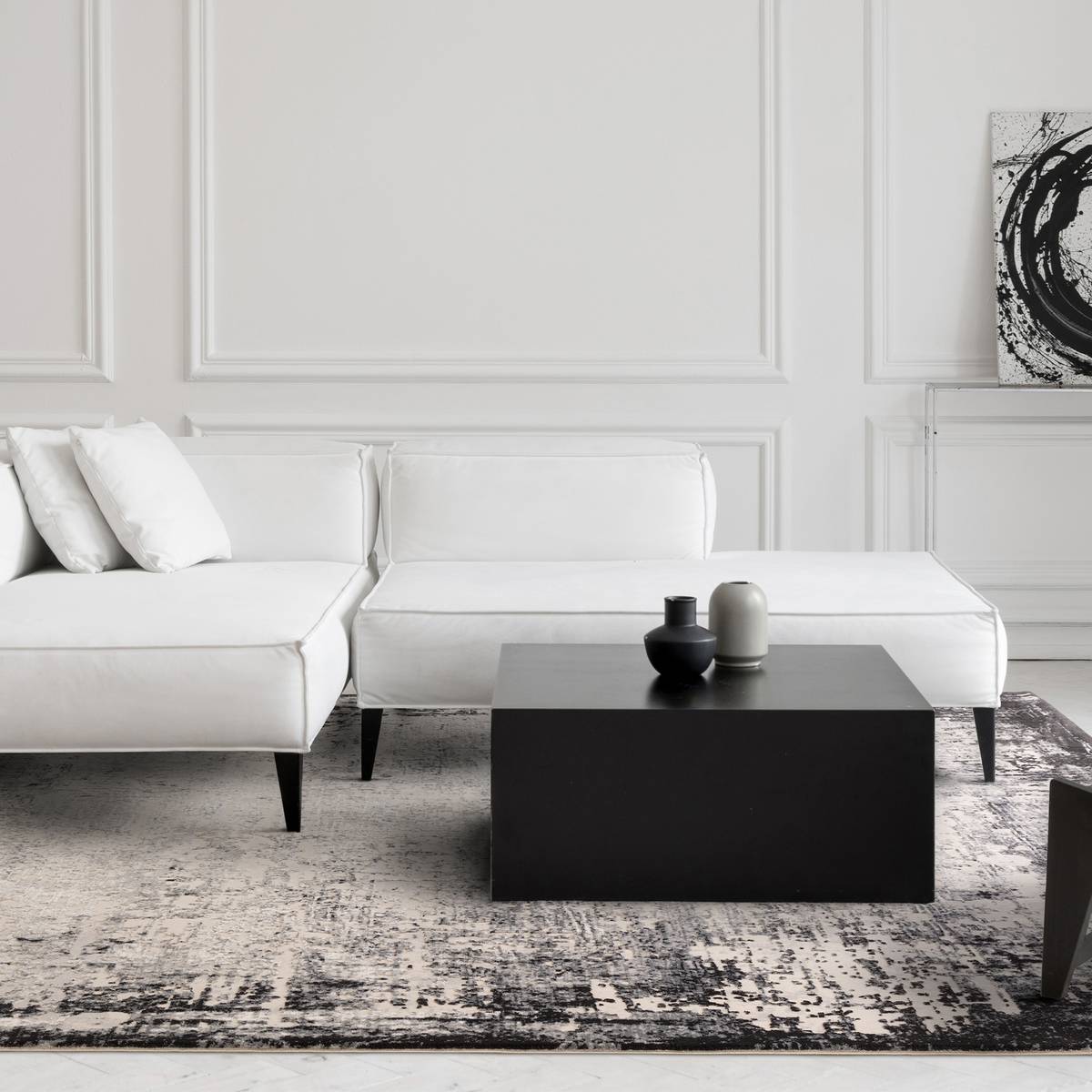 Kuza Border Grey Rug