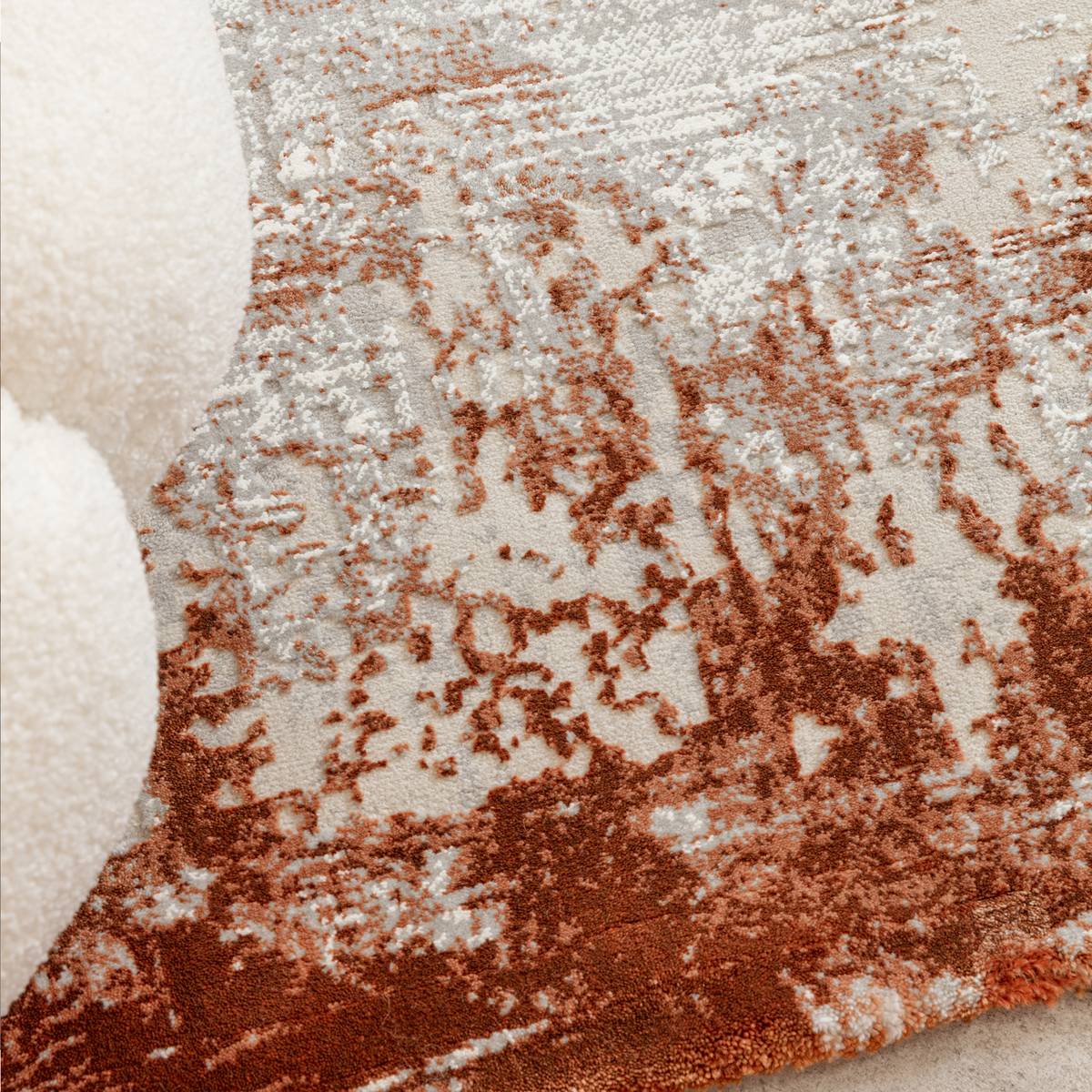 Kuza Border Terracotta Rug