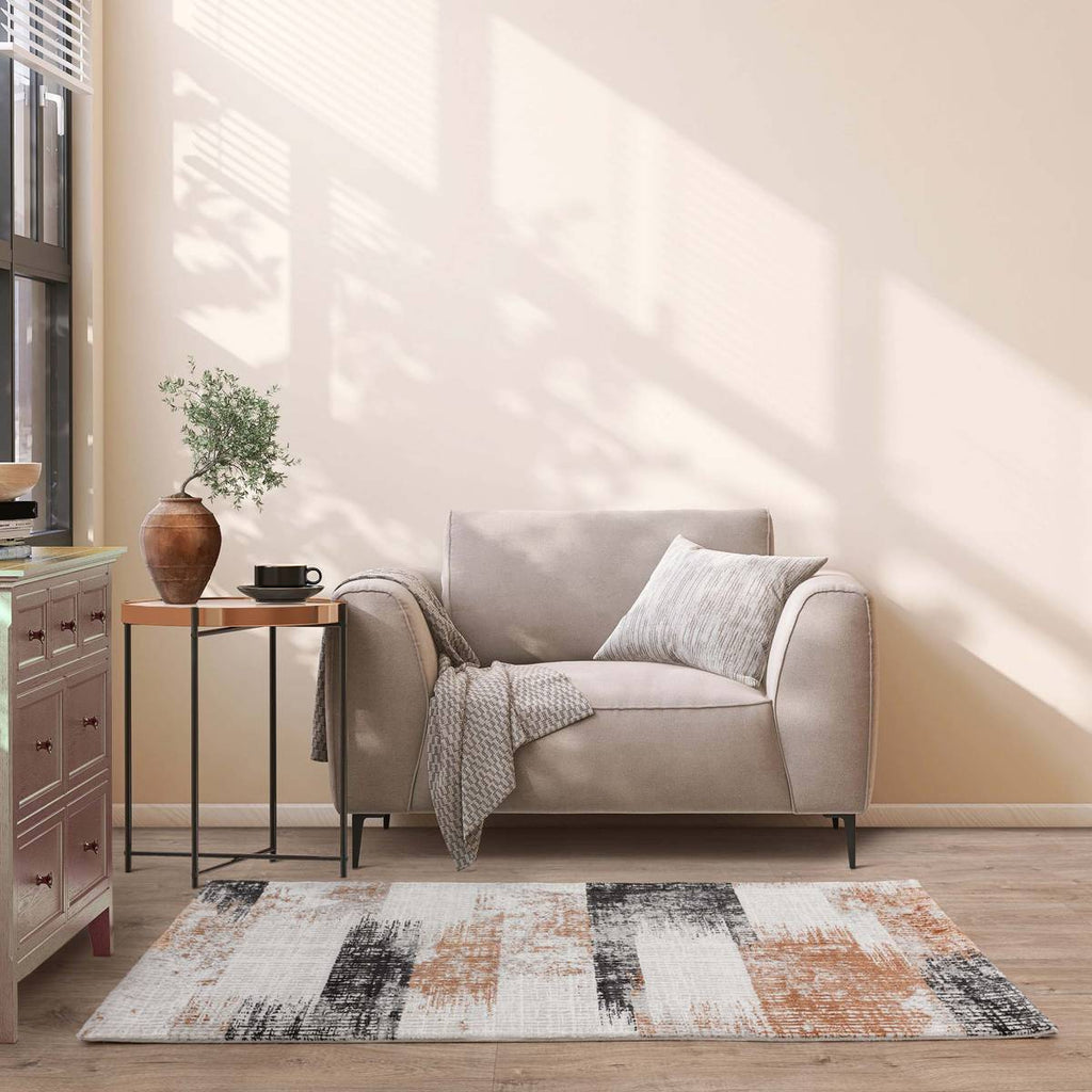 Kuza Lines Terracotta Rug
