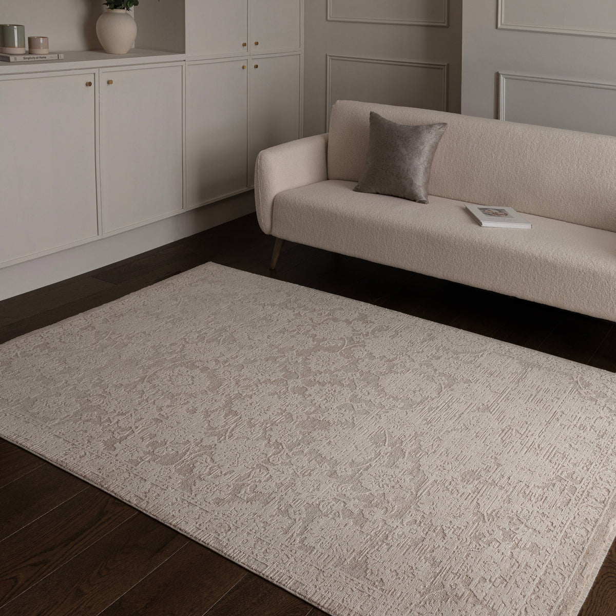 Laurent Damask Natural Rug