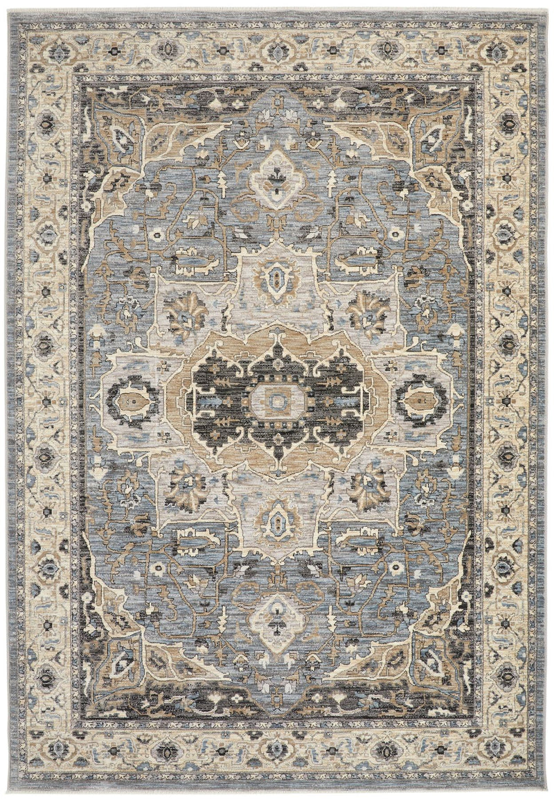 Legacy Medallion Blue Beige Rug