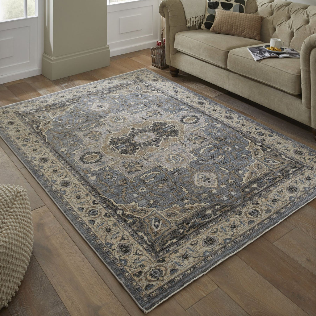 Legacy Medallion Blue Beige Rug