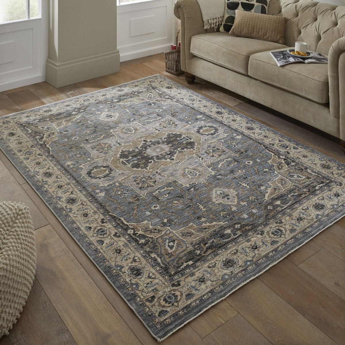 Legacy Medallion Blue Beige Rug