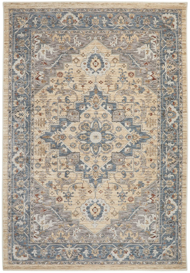 Legacy Medallion Blue Cream Rug