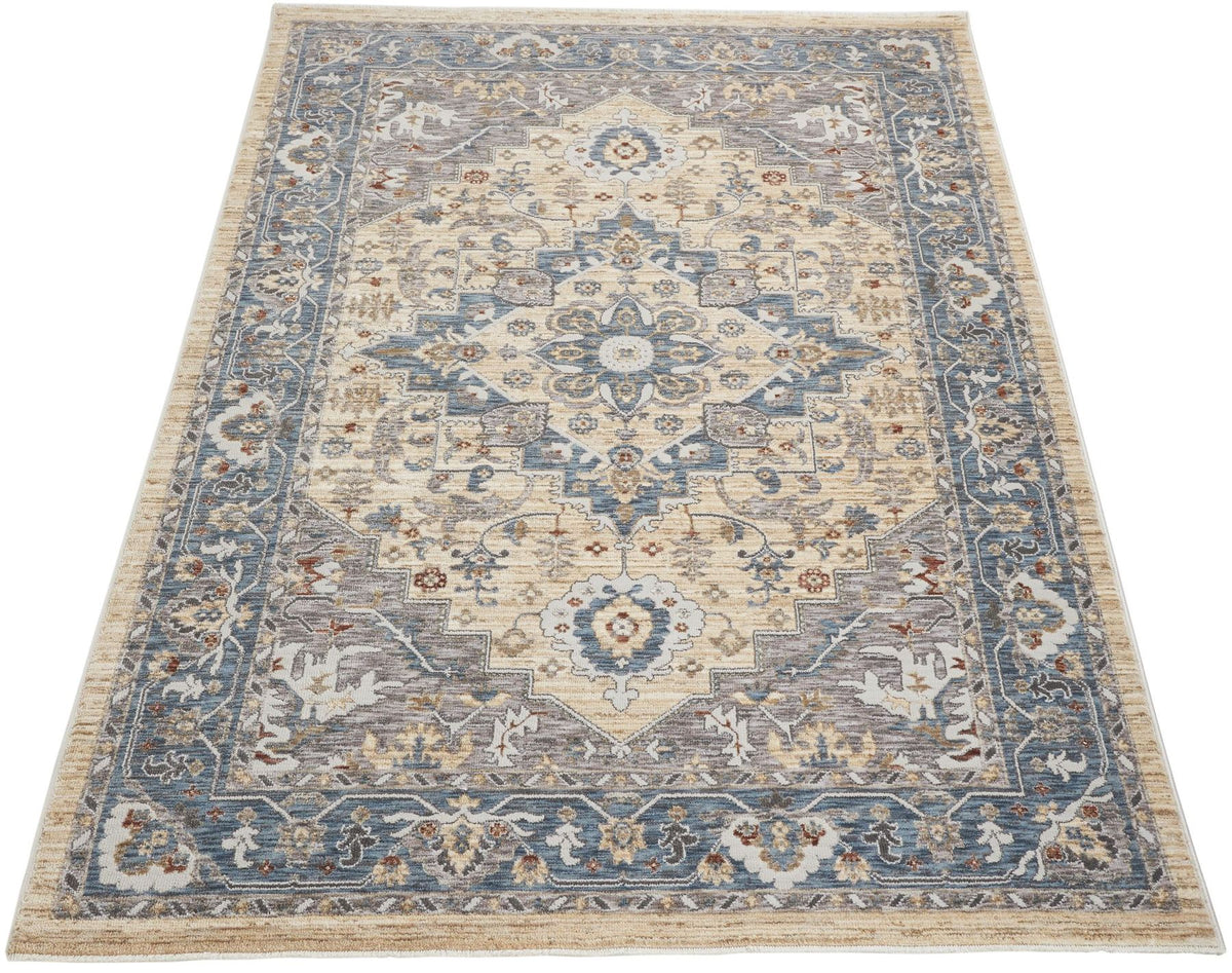 Legacy Medallion Blue Cream Rug