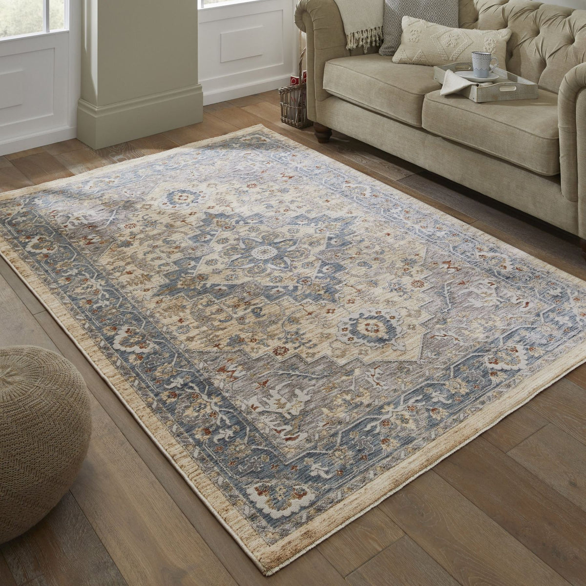 Legacy Medallion Blue Cream Rug