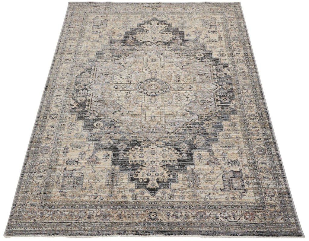 Legacy Medallion Charcoal Cream Rug