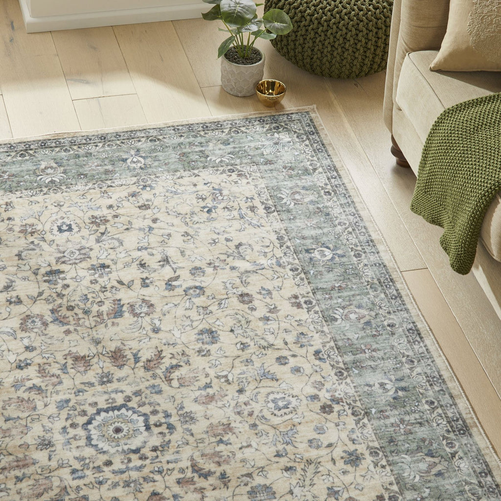 Liberty Washable Classic Cream Green Rug