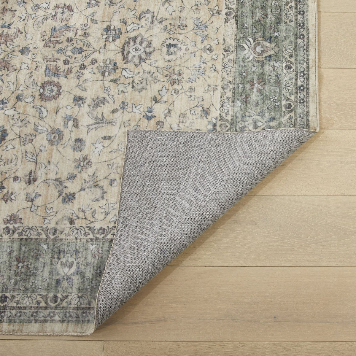 Liberty Washable Classic Cream Green Rug