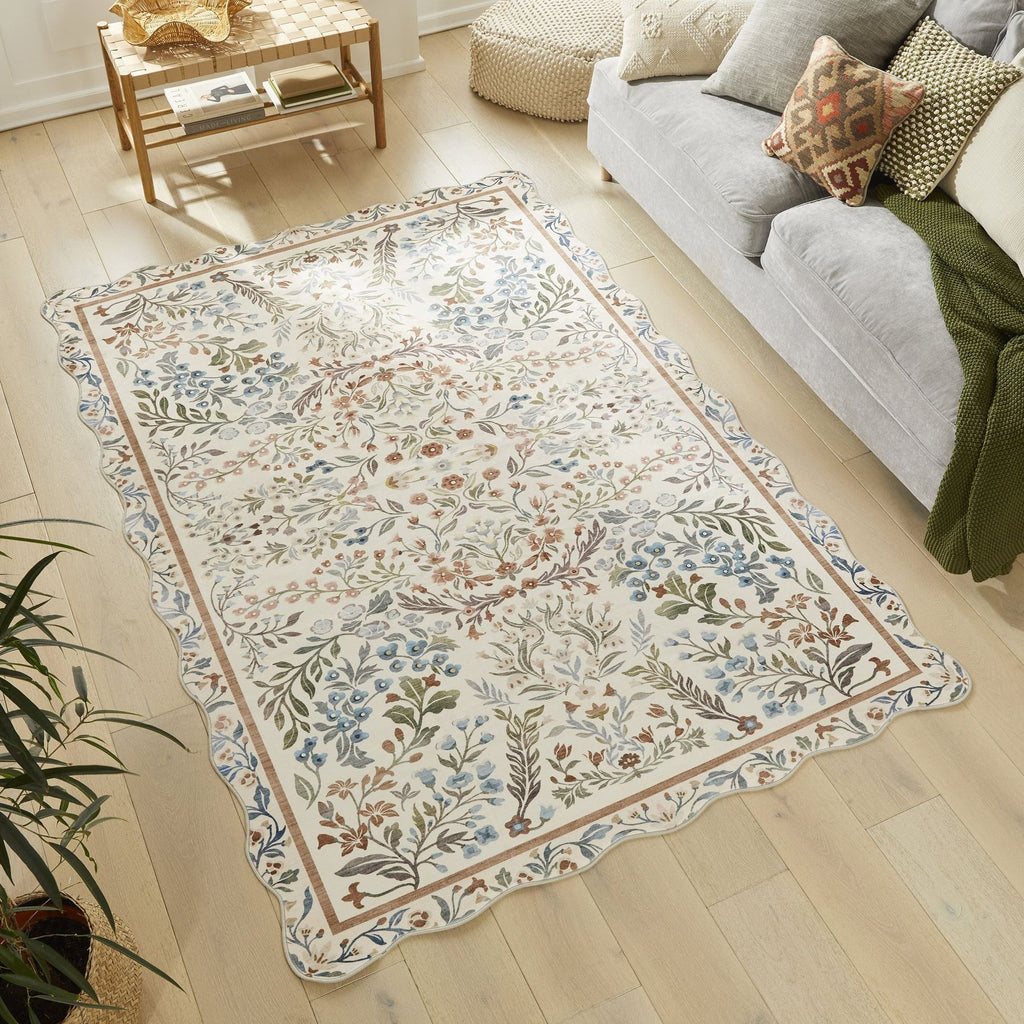 Liberty Washable Floral Cream Multi Rug