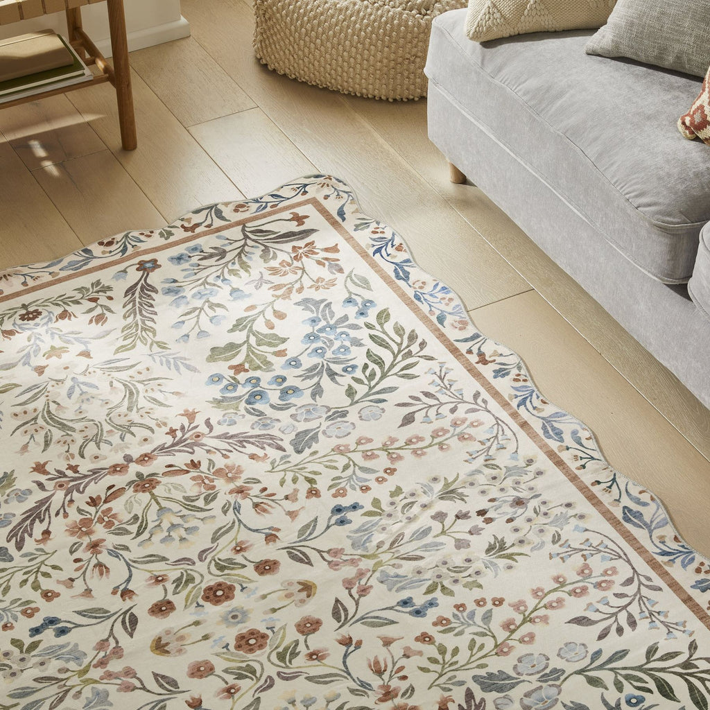 Liberty Washable Floral Cream Multi Rug