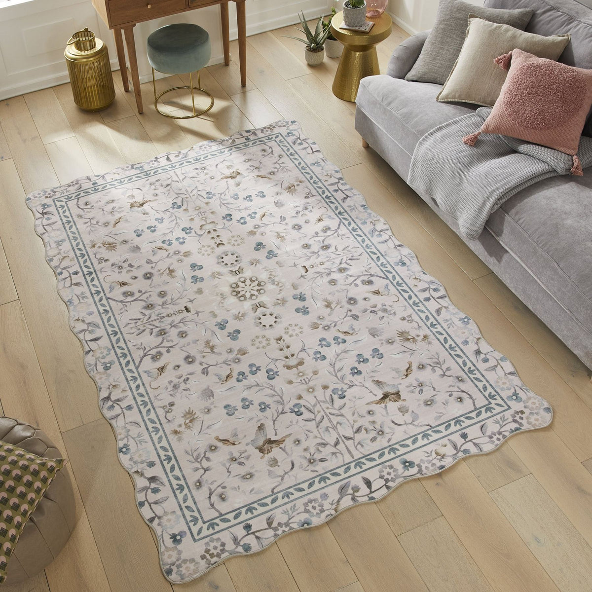 Liberty Washable Floral Dusty Pink Rug