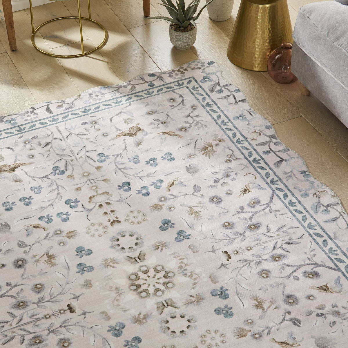 Liberty Washable Floral Dusty Pink Rug