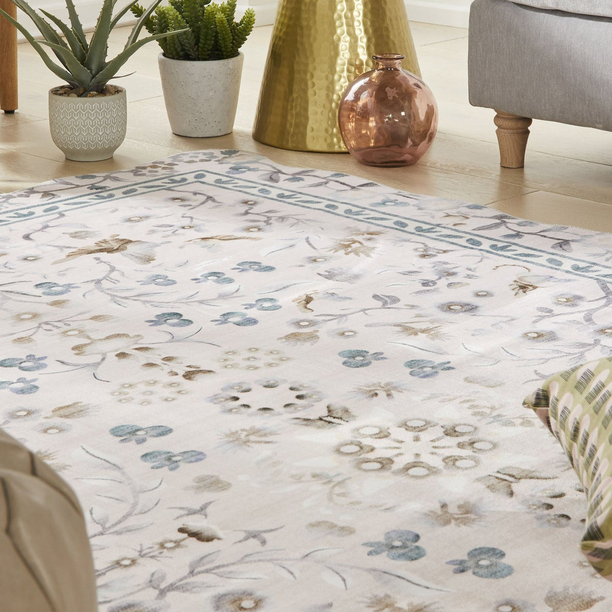 Liberty Washable Floral Dusty Pink Rug