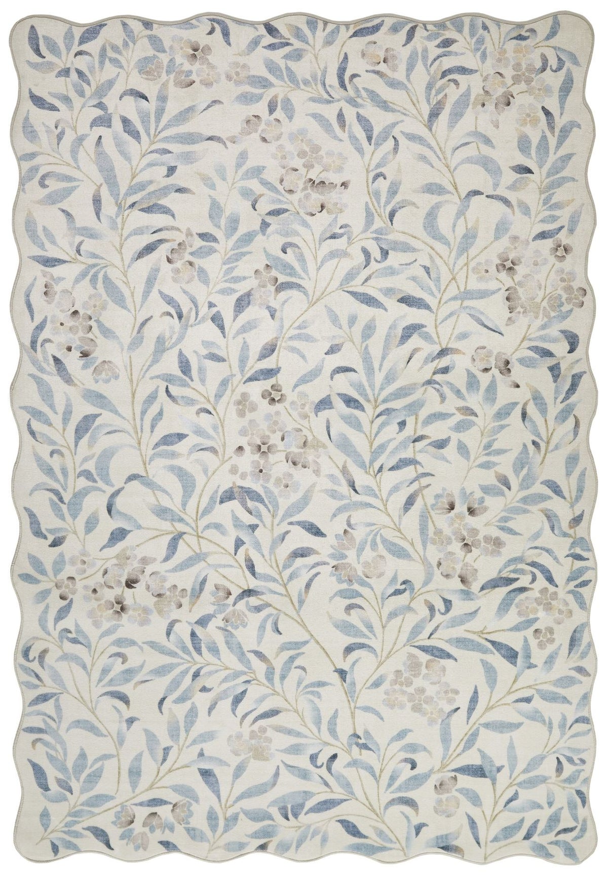 Liberty Washable Floral Ivory Blue Rug
