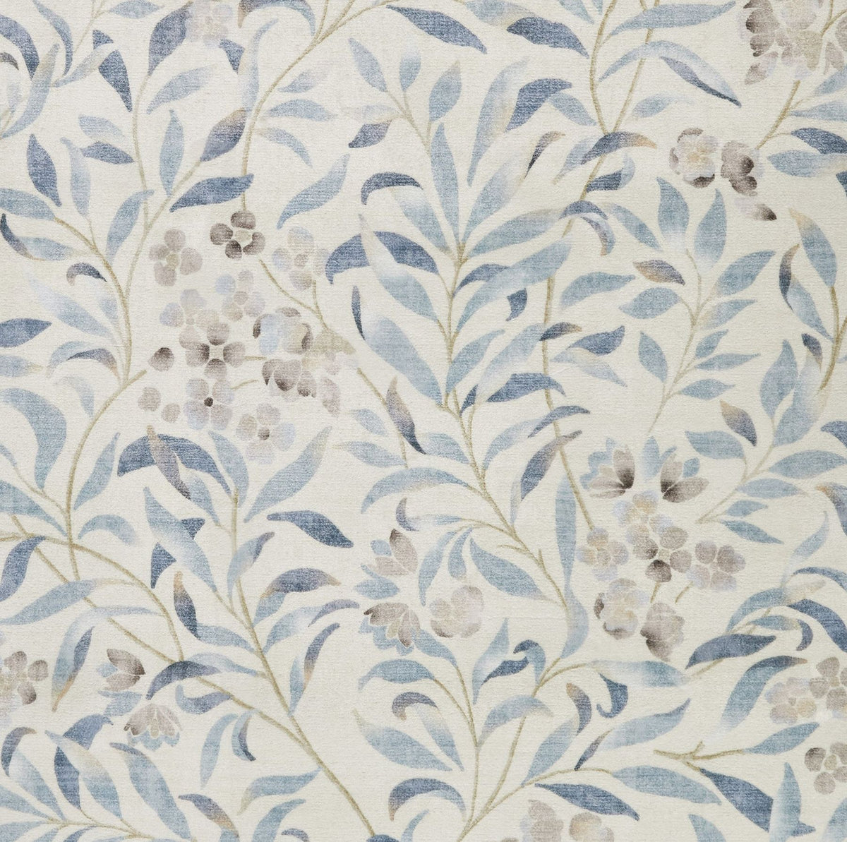 Liberty Washable Floral Ivory Blue Rug