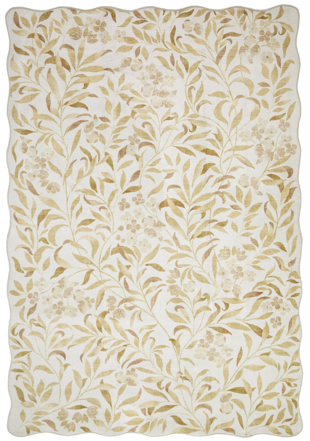 Liberty Washable Floral Ivory Gold Rug