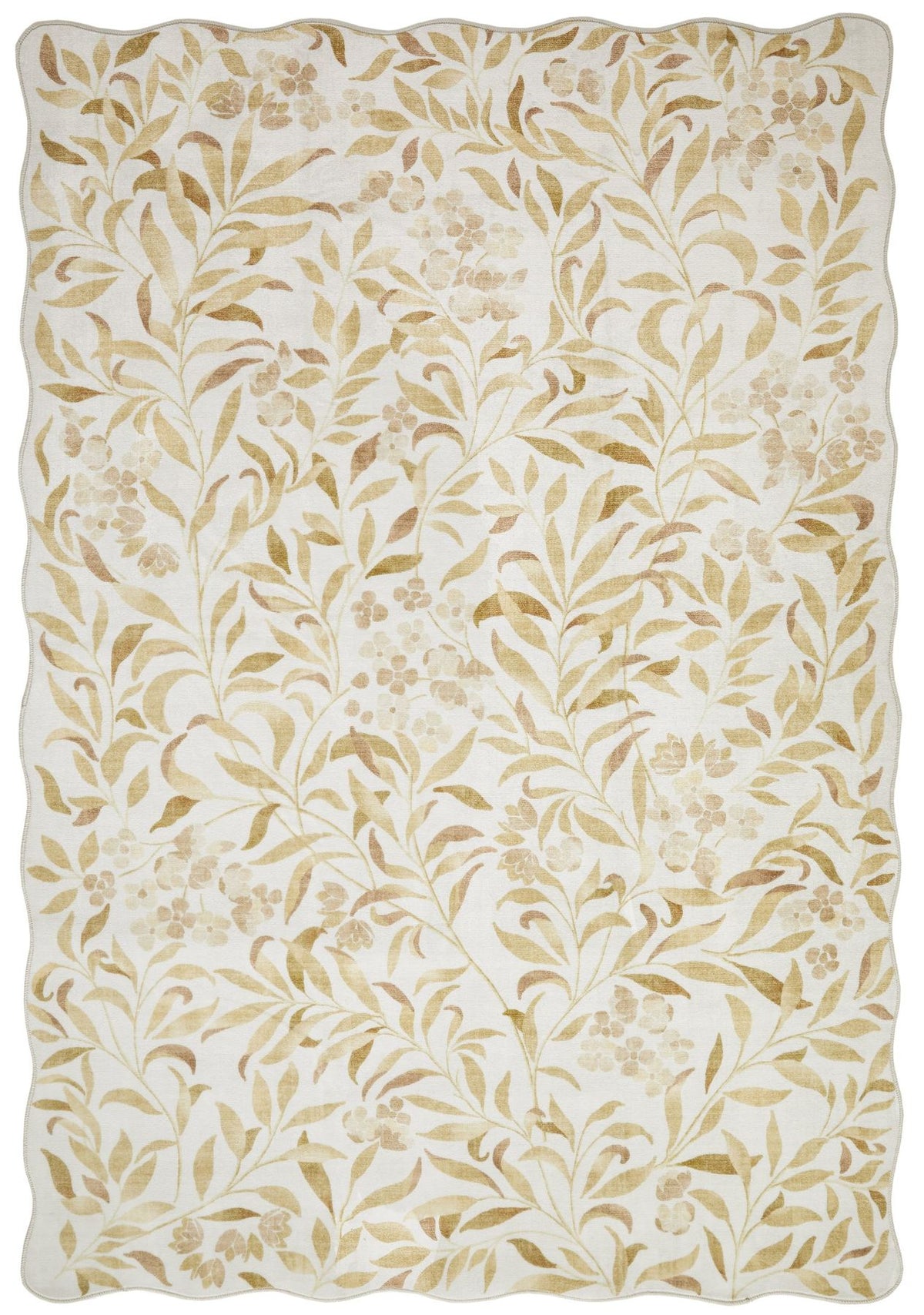 Liberty Washable Floral Ivory Gold Rug