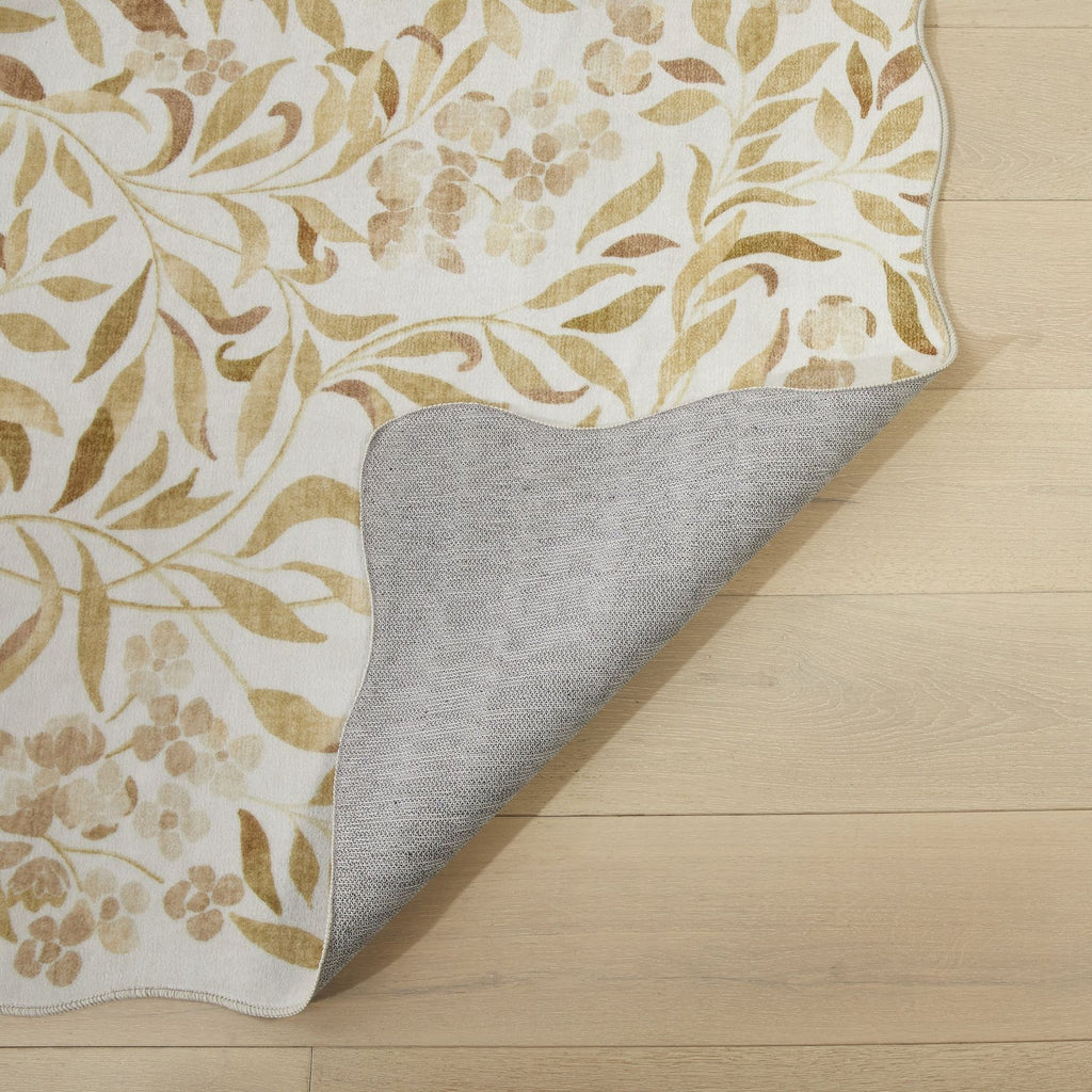 Liberty Washable Floral Ivory Gold Rug