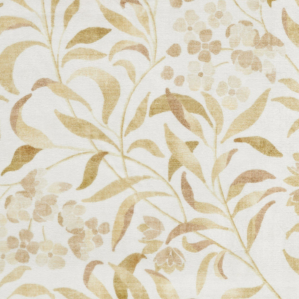 Liberty Washable Floral Ivory Gold Rug