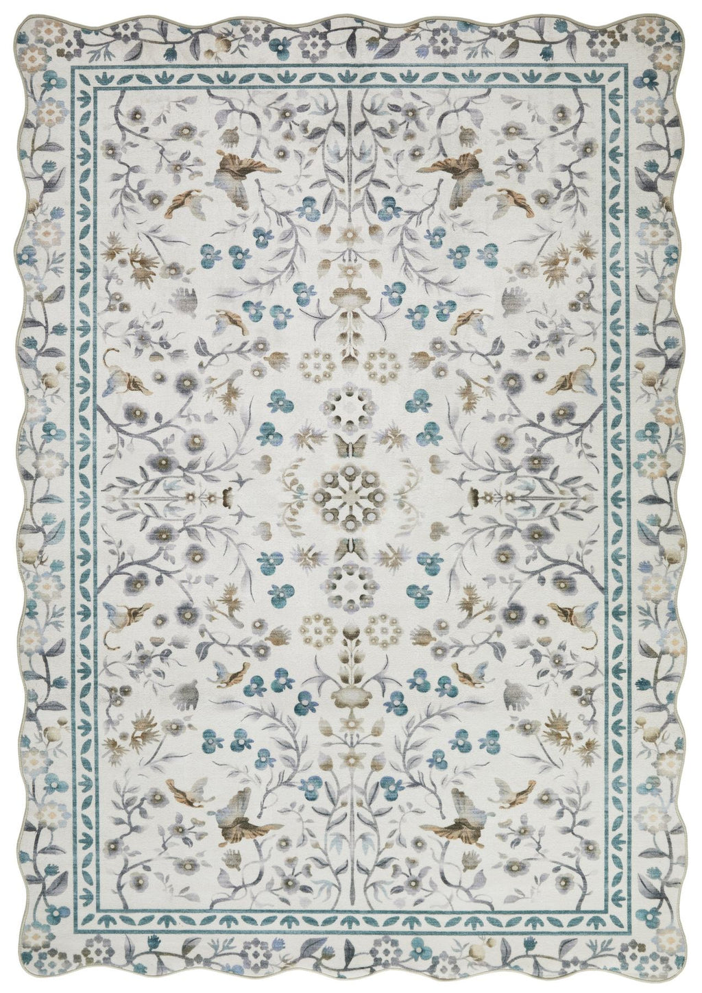 Liberty Washable Floral Ivory Rug