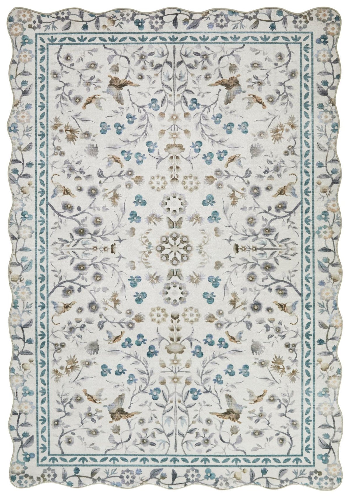Liberty Washable Floral Ivory Rug