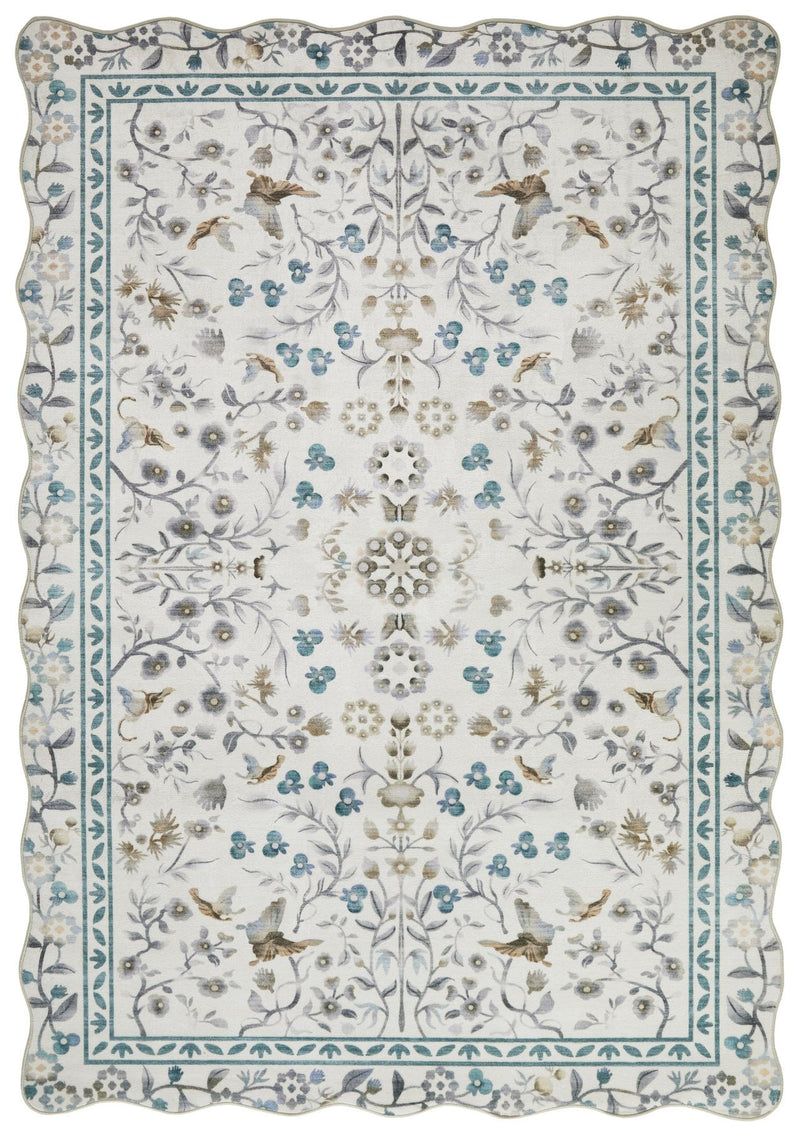 Liberty Washable Floral Ivory Rug