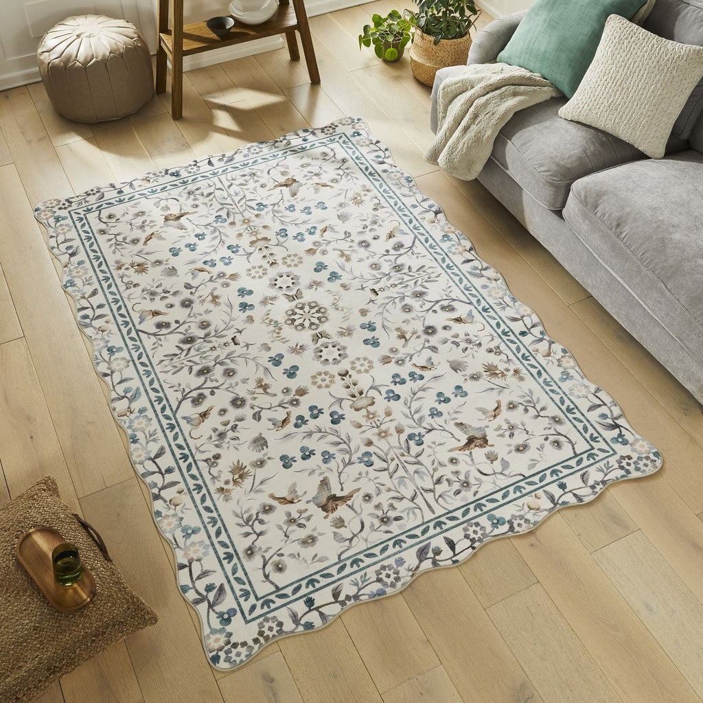 Liberty Washable Floral Ivory Rug