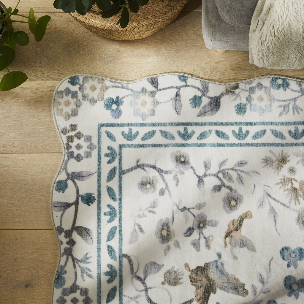 Liberty Washable Floral Ivory Rug