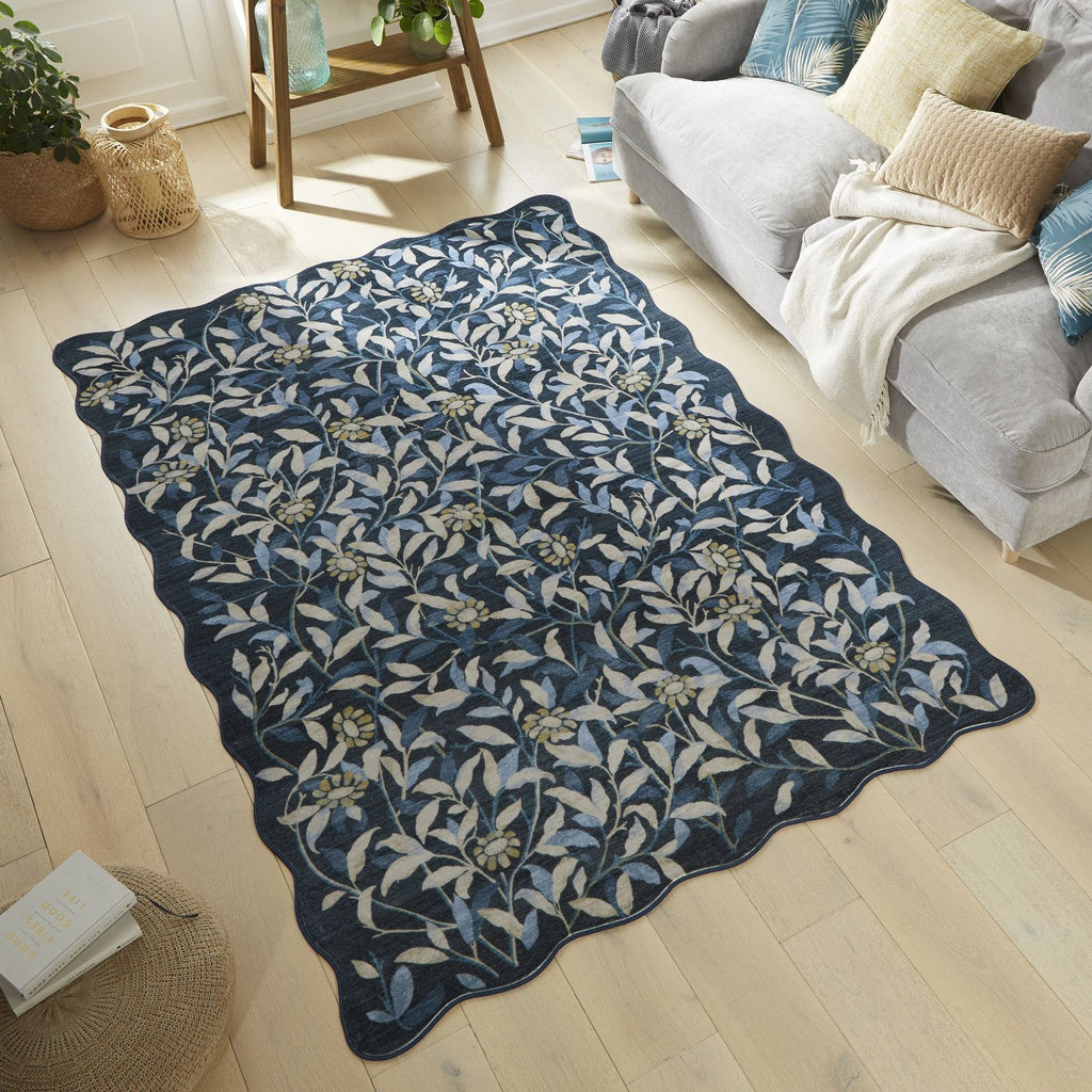 Liberty Washable Floral Navy Rug
