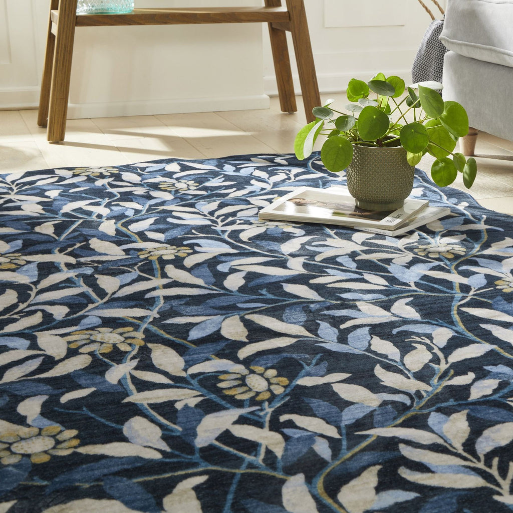 Liberty Washable Floral Navy Rug