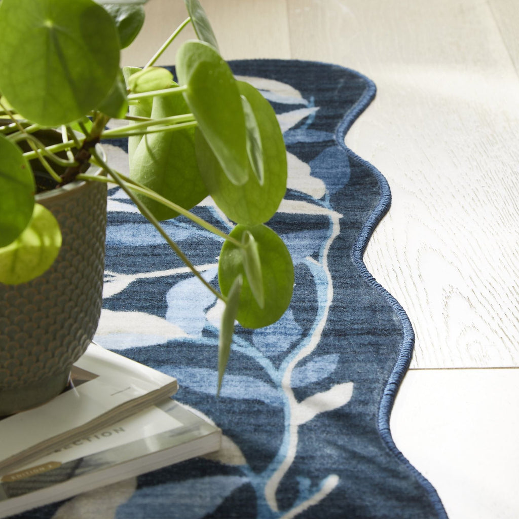 Liberty Washable Floral Navy Rug