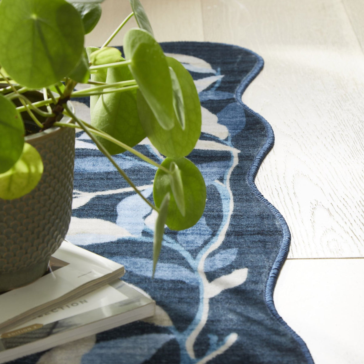 Liberty Washable Floral Navy Rug